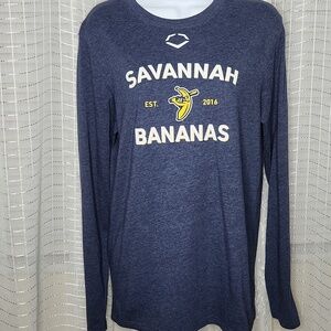Navy Blue Savannah Bananas EvoShield Long Sleeve Graphic Tee SzS
